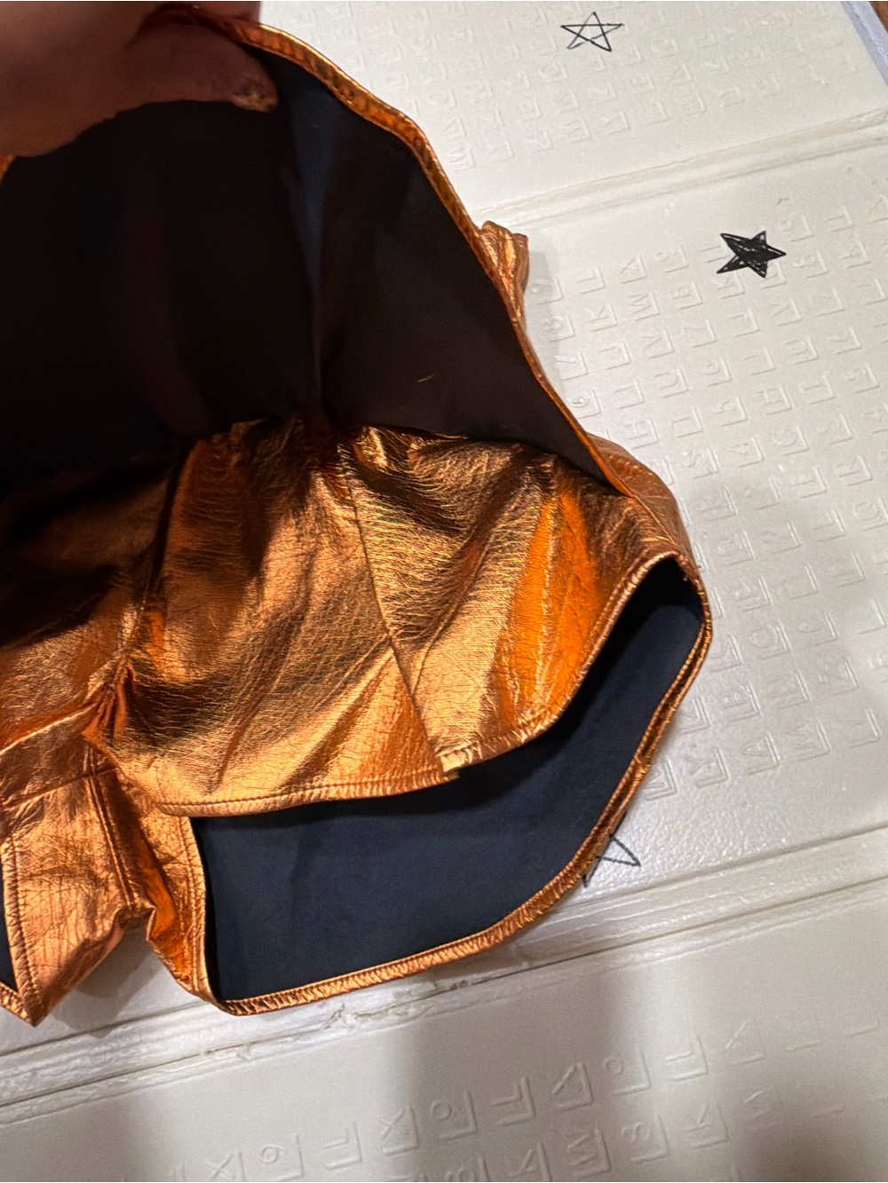 Peach Love California Metallic Copper Skort Shorts - Picture 3 of 6